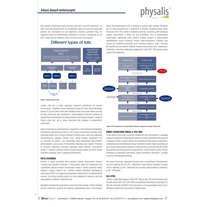 Omega-3 Forte EPA DHA 60 Kapsułek - Physalis - Ekochatka