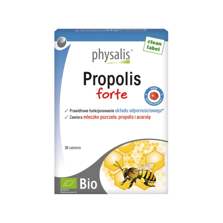Propolis z Mleczkiem Pszczelim Forte BIO 30 Tabletek - Physalis - Ekoc