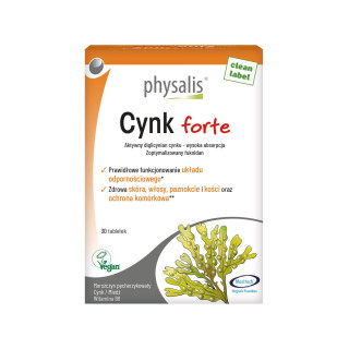 Cynk Forte z Miedzią i Witaminą B6 30 Tabletek - Physalis - Ekochatka