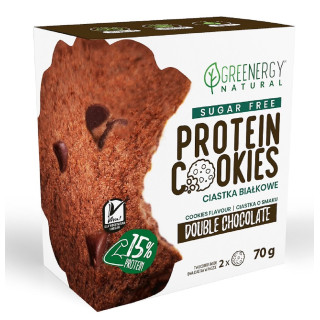 Ciastka Proteinowe Podwójnie Czekoladowe 70 g - Greenergy - Ekochatka