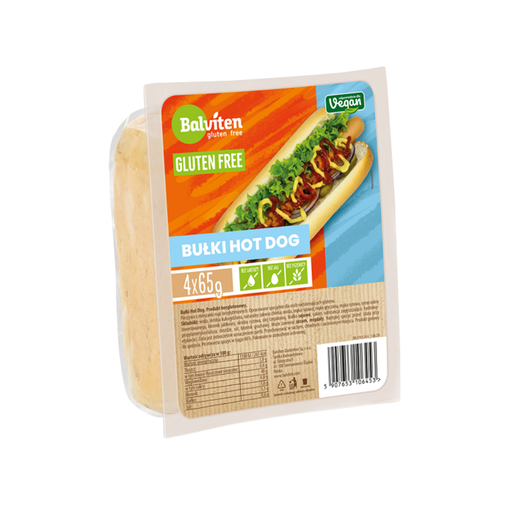 Bułki do Hot Dogów Bezglutenowe 4 Sztuki 260 g - Balviten - Ekochatka