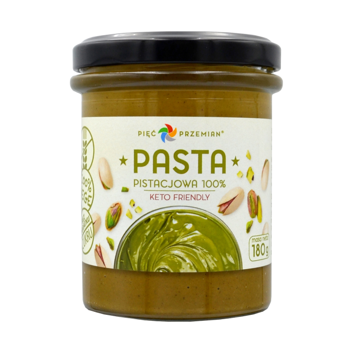 Krem z Pistacji Prażonych 100% Bezglutenowy 180 g - Pięć Przemian - Ek