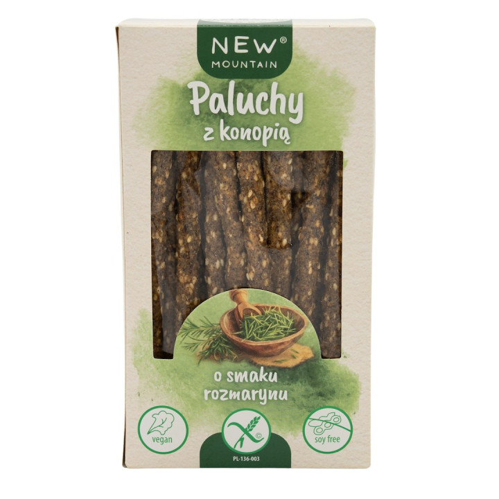 Paluchy Mocy Konopne z Rozmarynem Bezglutenowe 200 g - New Mountain - 