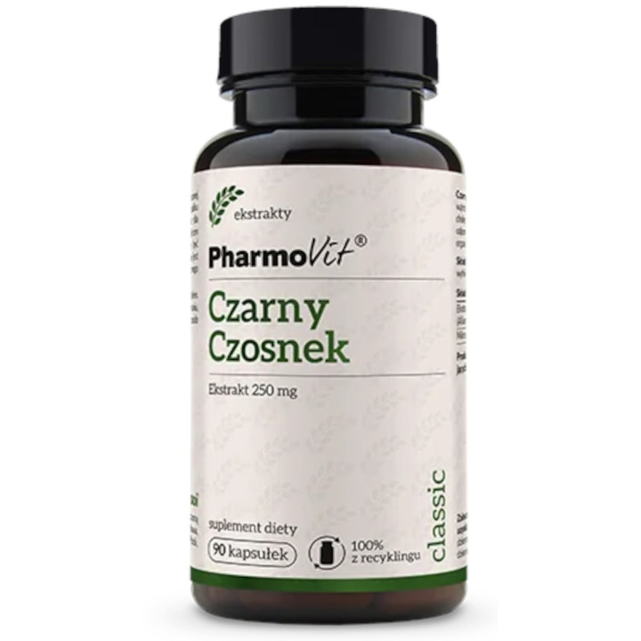Czarny Czosnek Ekstrakt 250 mg Bezglutenowy 90 Kapsułek - Pharmovit - 