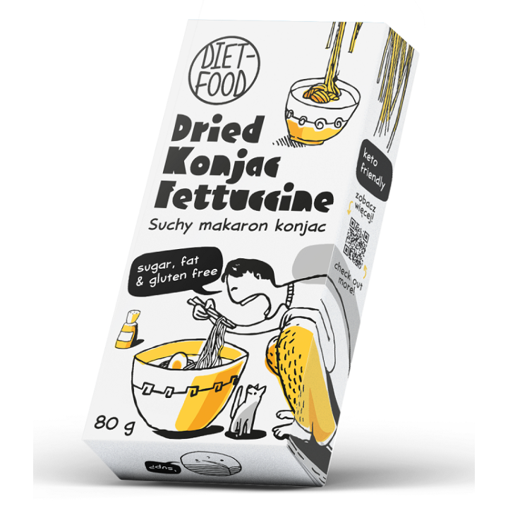 Makaron Konjac Fettuccine Bezglutenowy 80 g - Diet-Food - Ekochatka