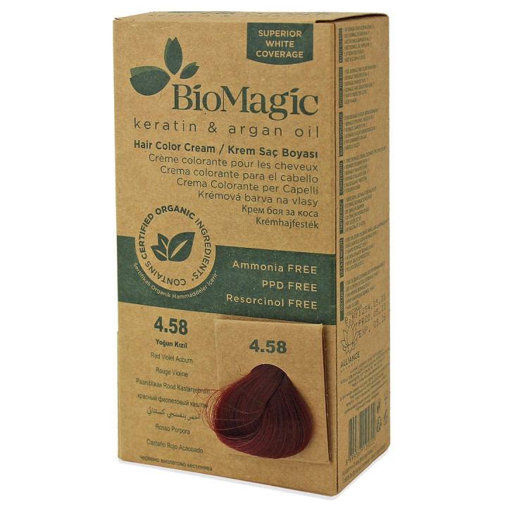 Farba do Wlosow Czerwony Kasztan 4.58 250 g - Biomagic - Ekochatka