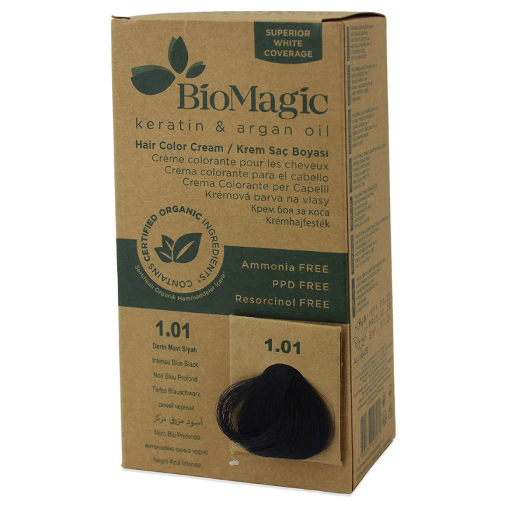 Farba do Wlosow Intensywna Niebieska Czern 1.01 250 g - Biomagic - Eko
