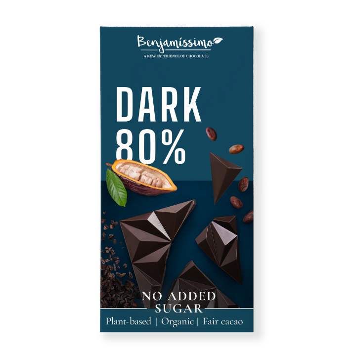 Czekolada Gorzka 80% Kakao BIO Bezglutenowa 60 g - Benjamissimo - Ekoc