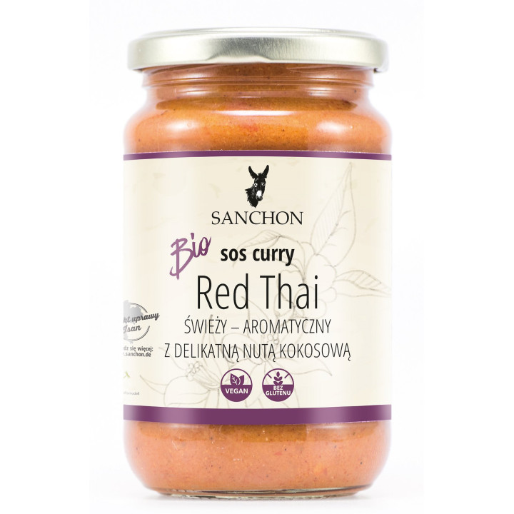 Sos Red Thai Curry z Kokosem Bezglutenowy BIO 340 g - Sanchon - Ekocha