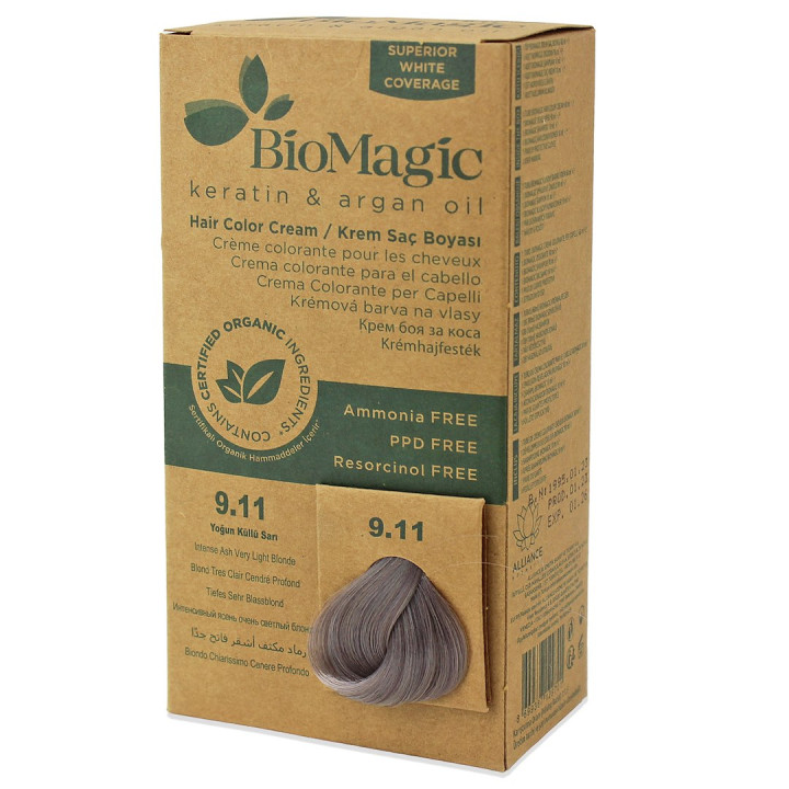 Farba do Włosów Intensywny Popielaty Bardzo Jasny Blond 9.11 250 g - B