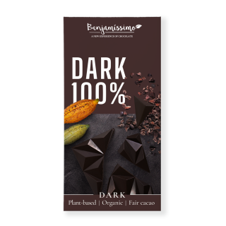 Czekolada 100% Kakao Bez Cukru Bezglutenowa BIO 60 g - Benjamissimo - 