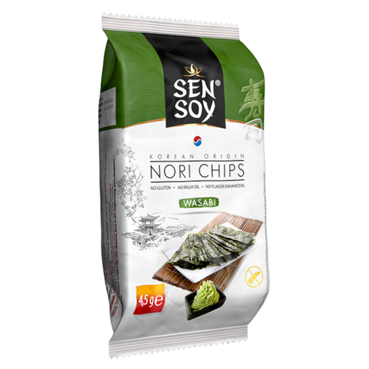 Chipsy Nori Wasabi Bezglutenowe 4,5 g - Sen Soy - Ekochatka