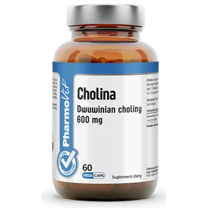 Cholina 600 mg Bezglutenowa 60 Kapsułek - Pharmovit - Ekochatka