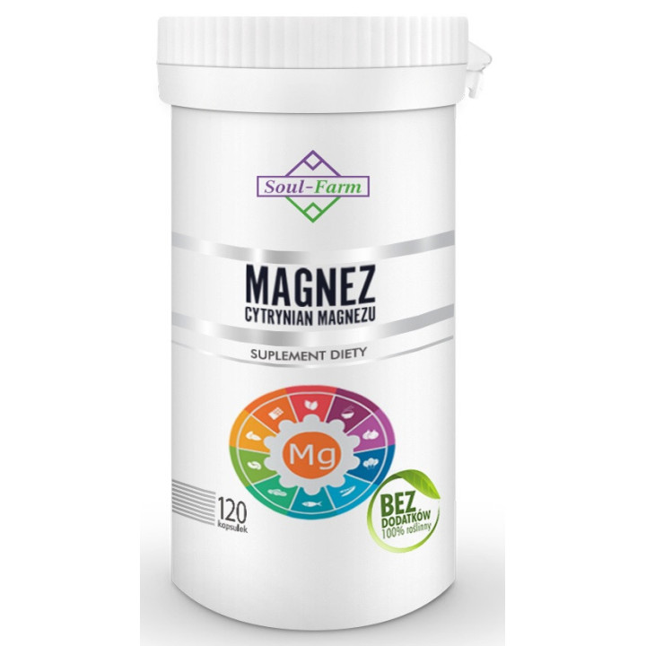 Cytrynian Magnezu (650 mg) 120 Kapsułek | SOUL FARM - Ekochatka