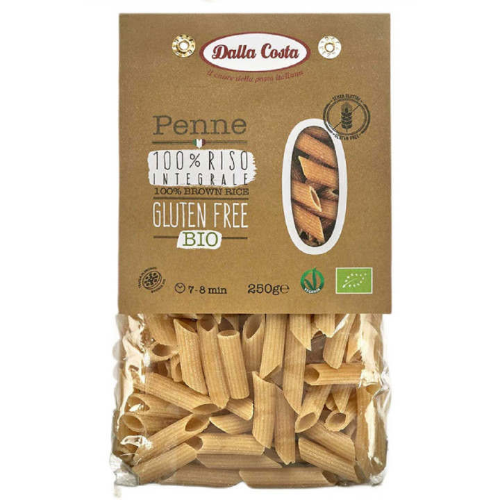 Makaron Penne Ryżowy Razowy Bezglutenowy BIO 250 g - Dalla Costa - Eko
