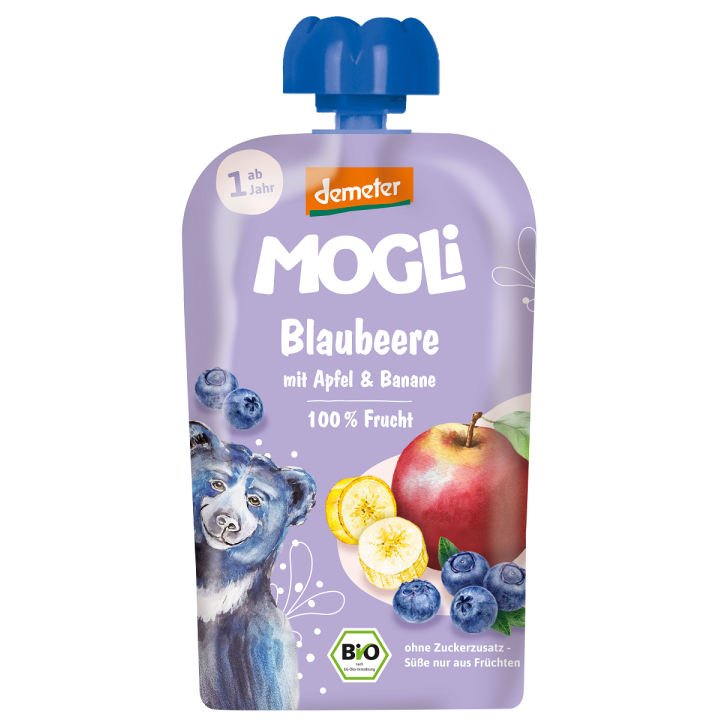 Mus Jabłko-Banan-Borówka Demeter BIO 100 g - Mogli - Ekochatka