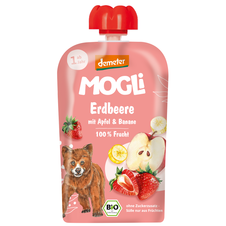 Mus Jabłko-Banan-Truskawka Demeter BIO 100 g - Mogli - Ekochatka