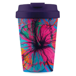 Kubek Podróżny z Bioplastiku Kolorowy Ogród 350 ml - Chic-Mic - Ekocha