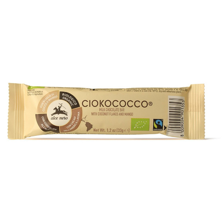 Baton Kokos-Mango w Czekoladzie Mlecznej BIO Fair Trade 33 g - Alce Ne