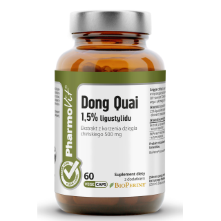 Dzięgiel Chiński Dong Quai Ekstrakt 500 mg Bezglutenowy 60 Kapsułek - 