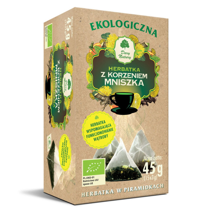 Herbatka z Korzeniem Mniszka w Piramidkach BIO 45 g - Dary Natury - Ek