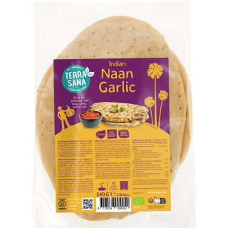 Chleb Naan Czosnkowy BIO 240 g - Terrasana - Ekochatka