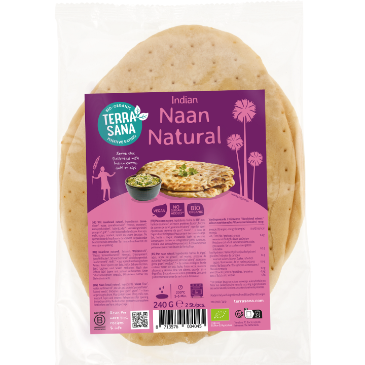 Chleb Naan Indyjski BIO 240 g - Terrasana - Ekochatka