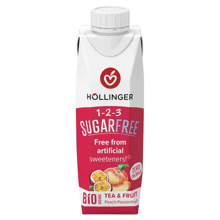 Napój Brzoskwinia-Marakuja bez Cukru BIO 300 ml - Hollinger - Ekochatk