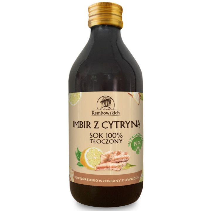 Sok Imbirowy z Cytryną NFC Tłoczony 250 ml - Rembowscy - Ekochatka