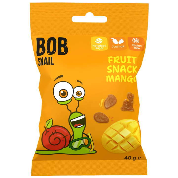Żelki Mango bez Żelatyny Bezglutenowe 40 g - Bob Snail - Ekochatka
