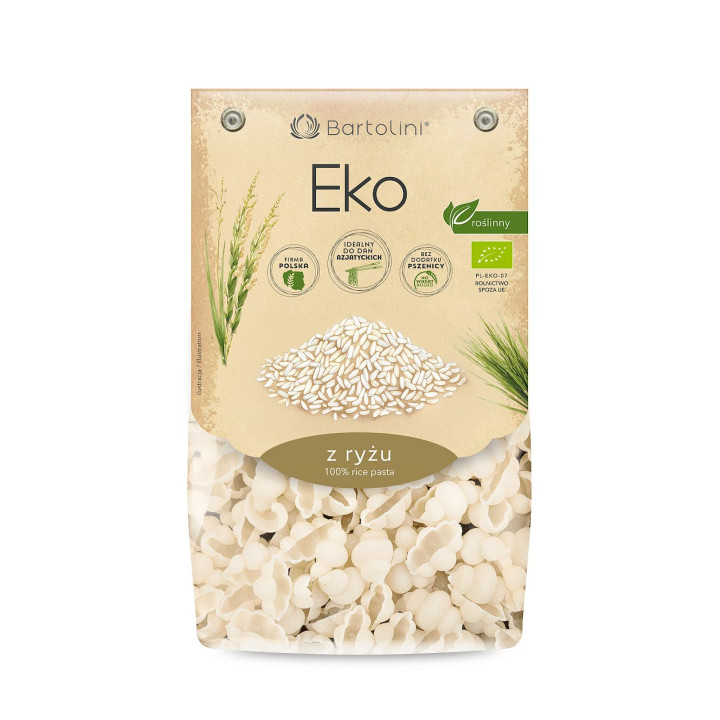 Makaron Ryżowy Muszelki BIO 250 g - Bartolini - Ekochatka