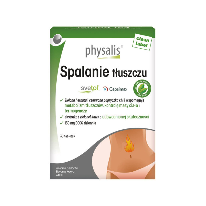 Tabletki na Spalanie Tłuszczu Fat Burner 30 szt. - Physalis - Ekochatk