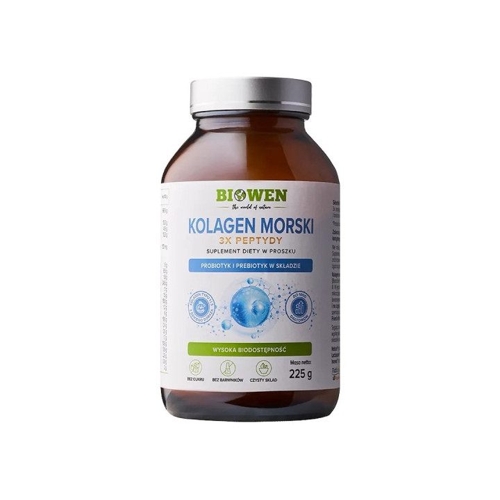 Kolagen Morski Rybi 3x Peptydy Naticol w Proszku 225 g - Biowen - Ekoc