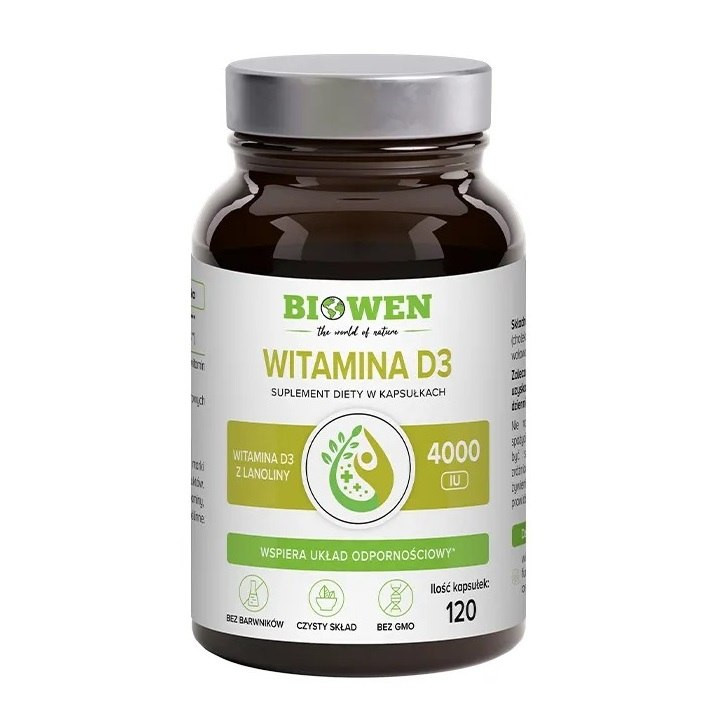 Witamina D3 100 µg 4000 IU 120 Kapsułek - Biowen - Ekochatka