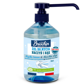 Żel do Mycia Naczyń i Rąk z Mydłem Lnianym i Algami ECO 500 ml - Brioc
