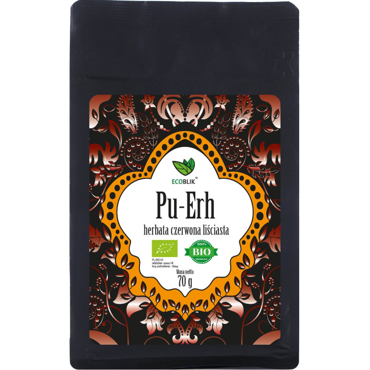 Herbata Czerwona Pu-Erh Lisciasta BIO 70 g - Ecoblik - Ekochatka