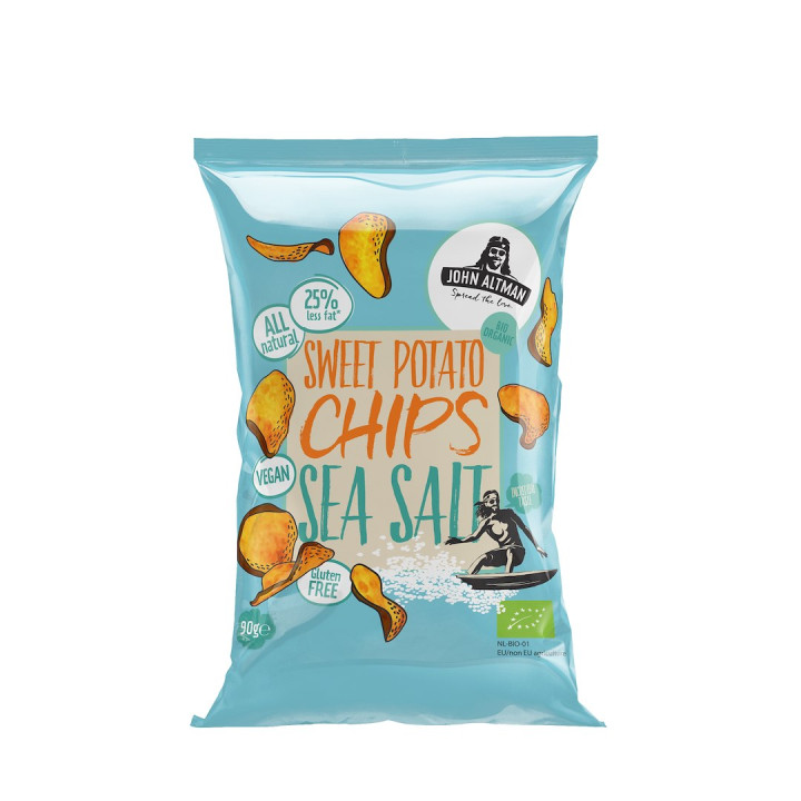 Chipsy z Batatów z Solą Morską Bezglutenowe BIO 90 g - John Altman - E