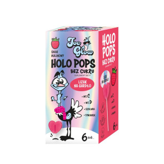 Lizak na Gardło Holo Pops Malinowy bez Cukru Bezglutenowy 6 szt. 36 g 