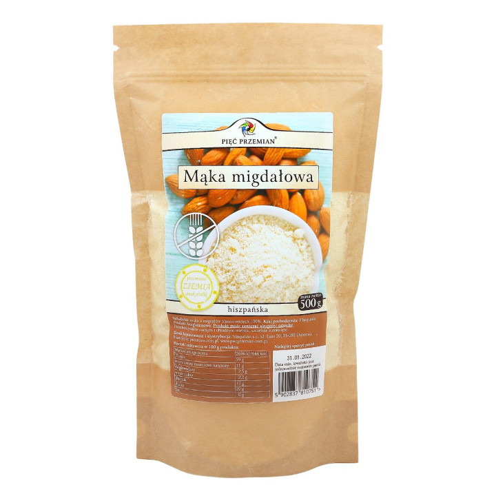 Mąka Migdałowa Bezglutenowa 500 g - Pięć Przemian - Ekochatka