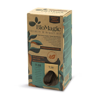 Farba do Włosów Popielato Perłowy Średni Blond 7.28 170 ml - Biomagic 
