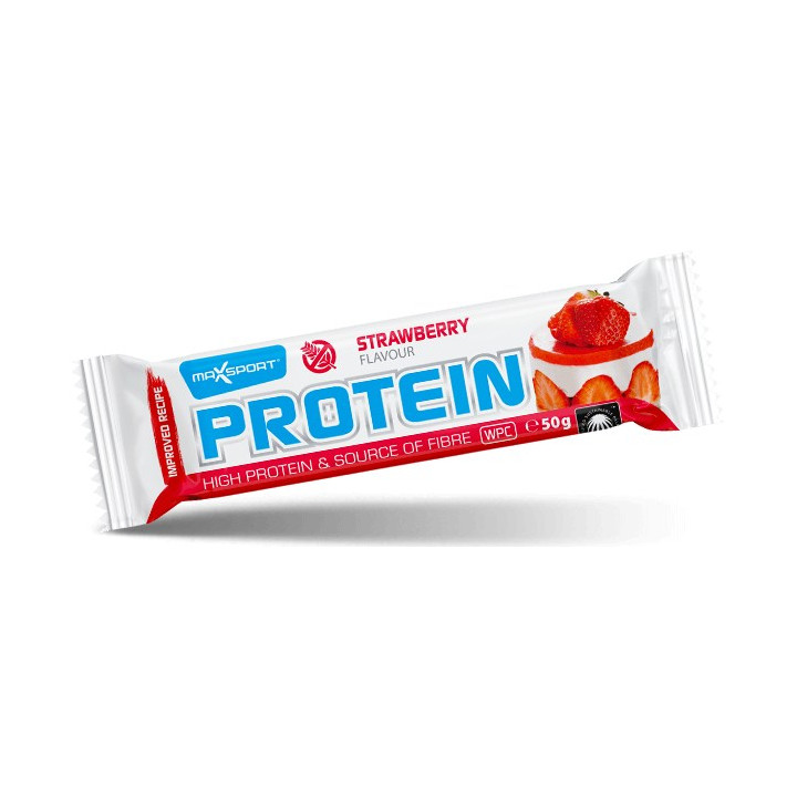 Baton Proteinowy Truskawkowy w Polewie Białej Bezglutenowy BIO 50 g - 