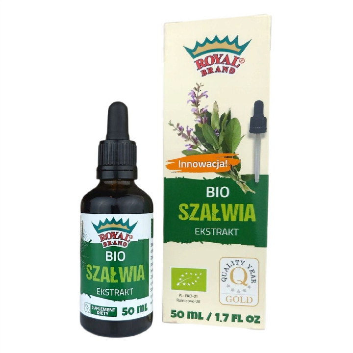 Ekstrakt z Szałwii w Kroplach BIO 50 ml - Royal Brand - Ekochatka