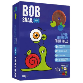 Przekąski Owocowe Roll Jabłko-Borówka Bezglutenowe 100 g - Bob Snail -