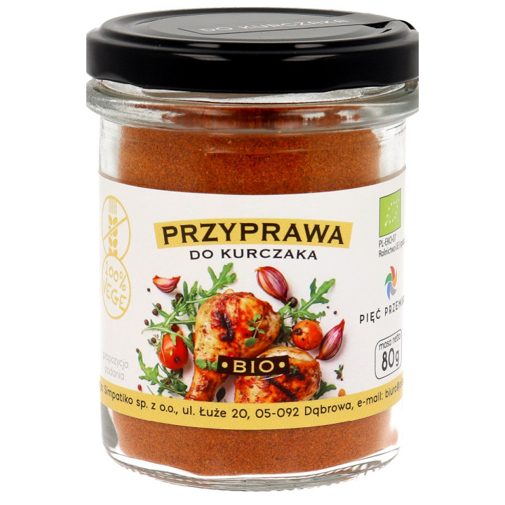 Przyprawa do Kurczaka Bezglutenowa BIO 80 g - Pięć Przemian - Ekochatk