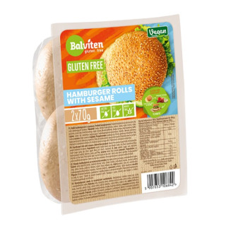 Bułki do Hamburgerów z Sezamem Bezglutenowe 2 szt. 140 g - Balviten - 