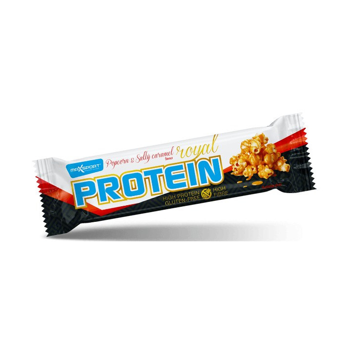 Baton Proteinowy Słony Karmel z Popcornem Bezglutenowy 60 g - Maxsport