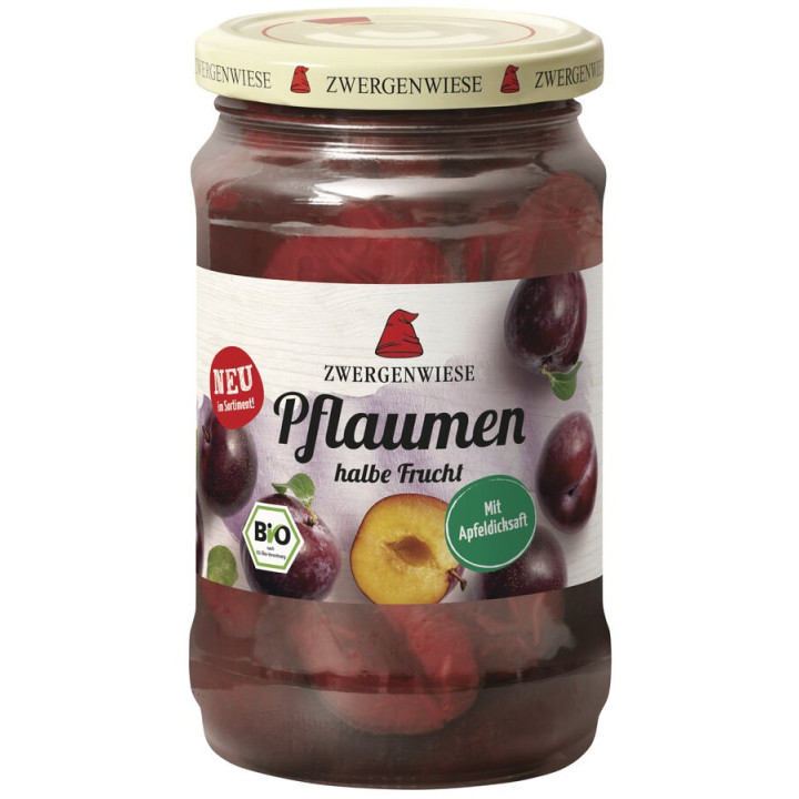 Śliwki Połówki w Lekkim Syropie Bezglutenowe BIO 360 g - Zwergenwiese 