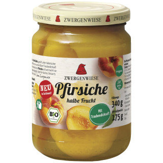 Brzoskwinie Połówki w Lekkim Syropie Bezglutenowe BIO 340 g - Zwergenw