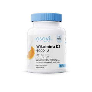 Witamina D3 4000 j.m. Bezglutenowa 60 Kapsułek - Osavi - Ekochatka