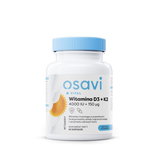 Witamina K2 + D3 Bezglutenowa 60 Kapsułek - Osavi - Ekochatka